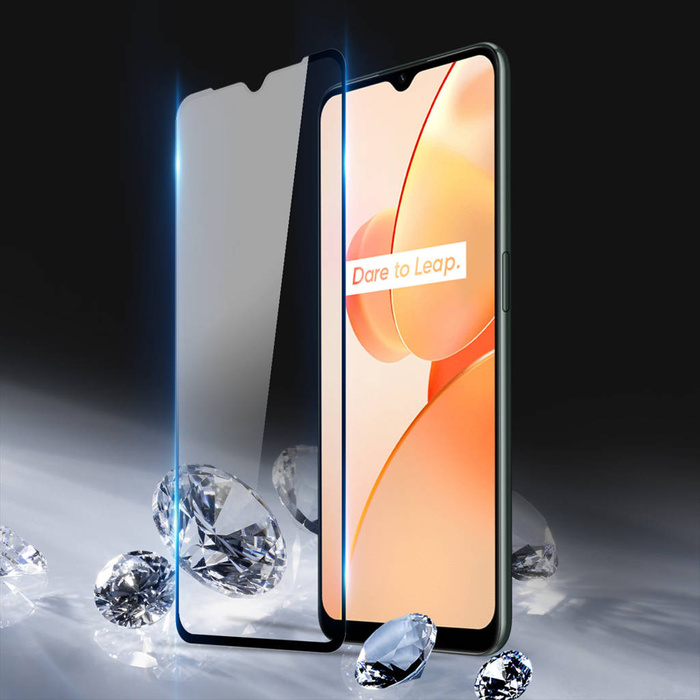 Dux Ducis 9D Tempered Glass 9H Durable Full Screen Tempered Glass mit Realme C31 Rahmen schwarz (case friendly)