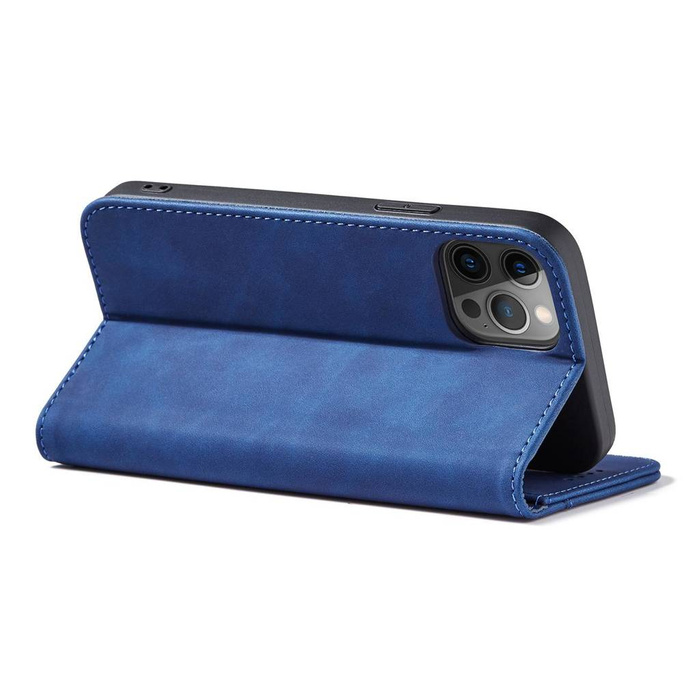 Magnete Fancy Case Custodia per iPhone 12 Pro Max Custodia porta carte Portafoglio blu