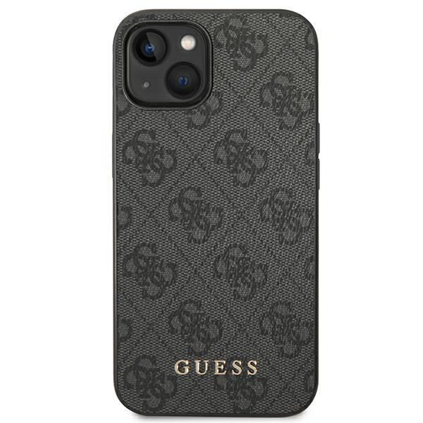 Case Guess iPhone 14 6.1" grey/grey hard case 4G Metal Gold Logo