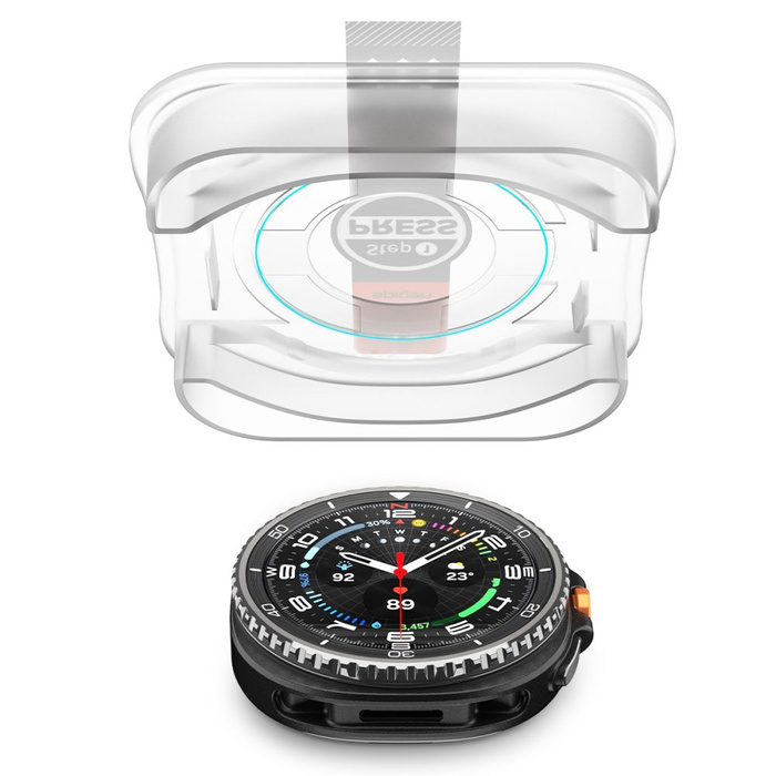 SPIGEN PANZERGLAS SAMSUNG GALAXY WATCH 8 CLASSIC 46 MM GLAS.TR „EZ-FIT” 2ER-PACK KLAR