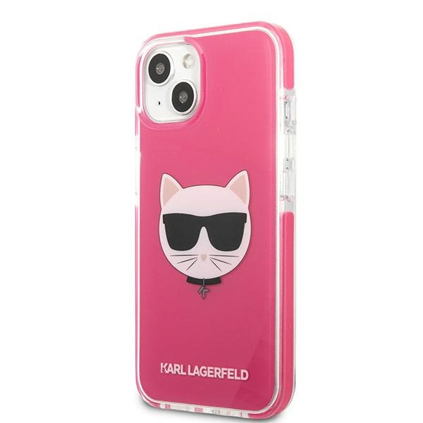 Hülle KARL LAGERFELD Apple iPhone 13 Mini Choupette Kopf Fuchsia Rosa Hartcase