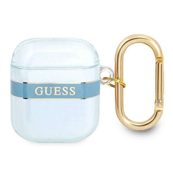 Hülle GUESS Apple AirPods Abdeckung Riemen Sammlung Blau Case
