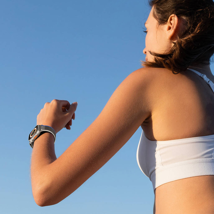 Sportovní řemínek na suchý zip pro Apple Watch Ultra/8/7/6/SE/5/4/3/2/1 (42, 44, 45, 49 mm) Dux Ducis Strap YJ verze – modrá šedá