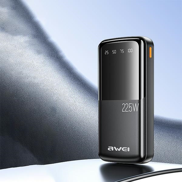 AWEI PowerBank P13K 20000mAh 22.5W czarny/black Digital Display