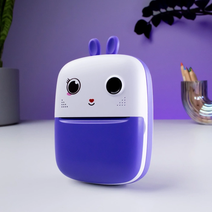 Mini Thermal Printer for Kids with Camera and Camcorder - Purple