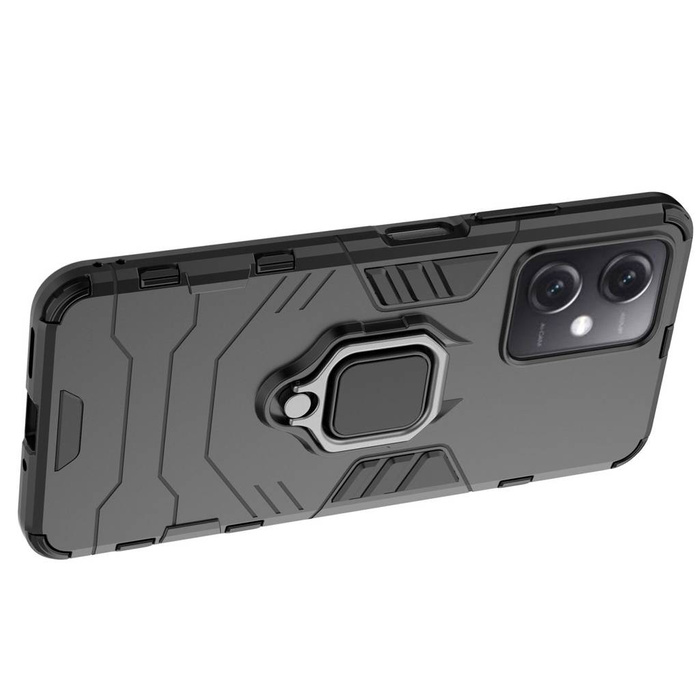 Ring Armor Case für Xiaomi Redmi Note 12 5G / Poco X5 5G Armor Cover Magnethalter Ring Schwarz
