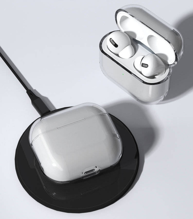Custodia per AirPods Pro rigida e resistente cover per cuffie trasparente (custodia A)