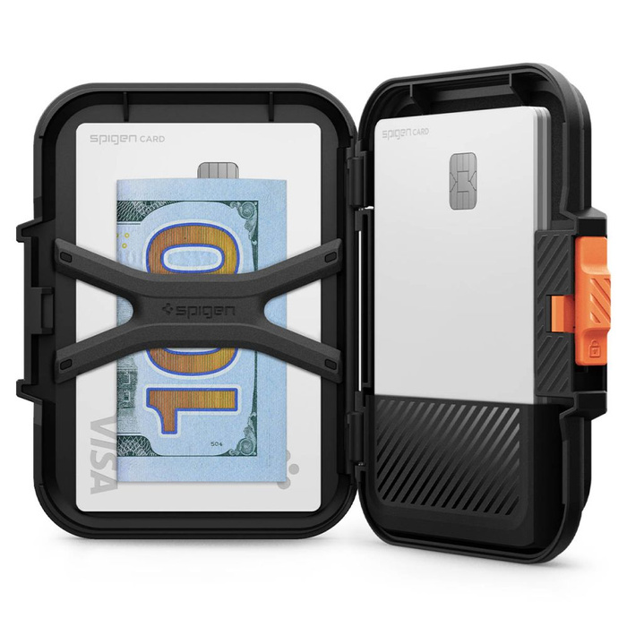 BRIEFTASCHE MagSafe Spigen LOCK FIT UNIVERSAL CARD HOLDER SCHWARZ