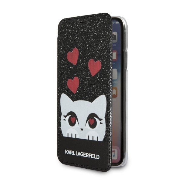 Coque KARL LAGERFELD Apple iPhone X Book Valentine Noir Case