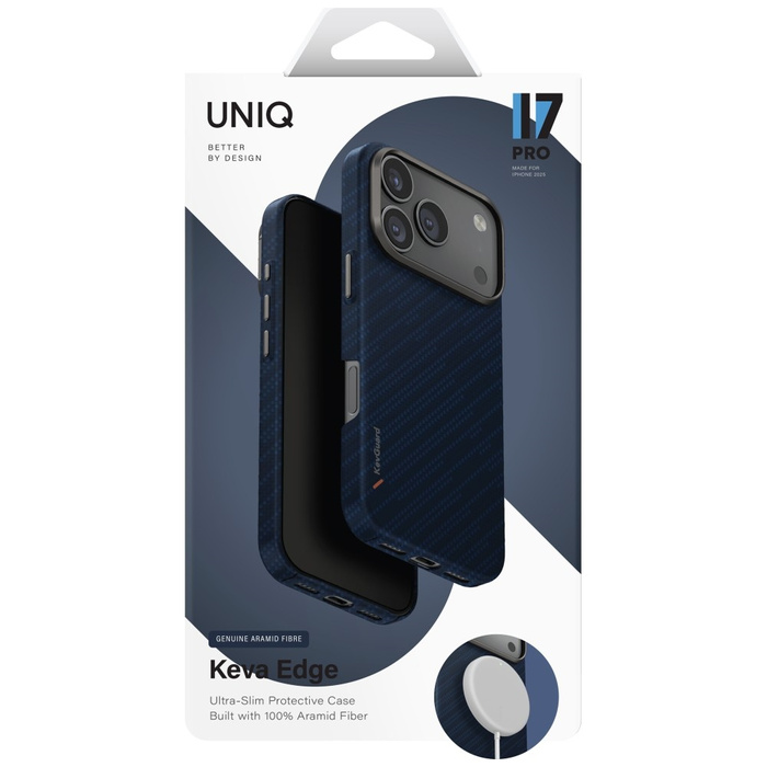Etui UNIQ Keva EDGE do iPhone 17 Pro     Magclick Charging niebieski