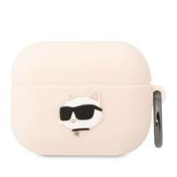 Karl Lagerfeld KLAPRUNCHP AirPods Pro cover rosa/rosa Silicone Choupette Head 3D
