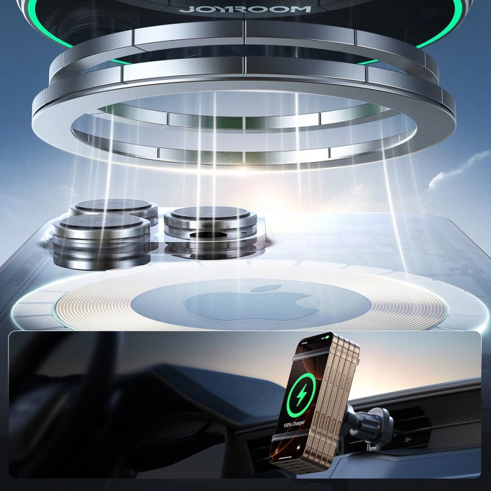 Joyroom JR-ZS412 holder with Qi2 15W charger, car, for air vent - black