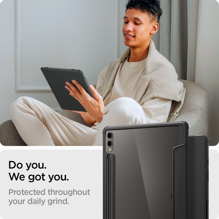 Coque Spigen Ultra Hybrid "pro" Galaxy Tab S9+ Plus 12.4 X810 / X816b Noir Case