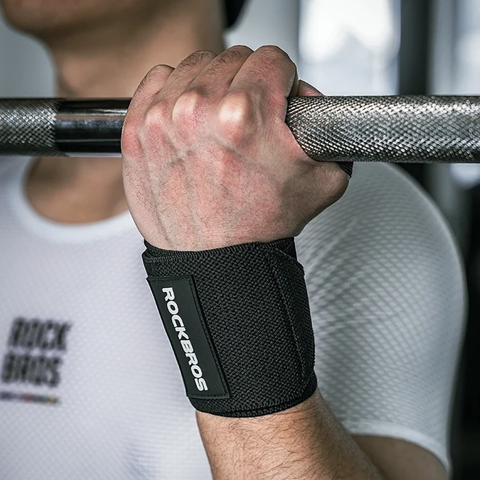 Rockbros 0431001 sports wristband - black (2 pcs.)