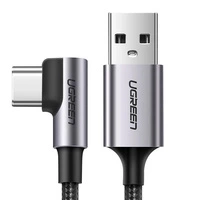 Cable USB a USB-C acodado UGREEN US284, 3A , 3m (negro)