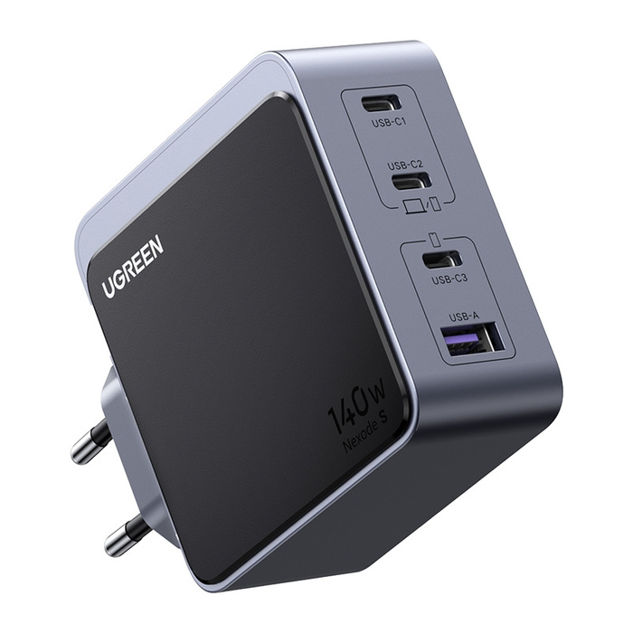 Ladergerät netzwerktechnik Ugreen Nexode S 140W, GaN, 3x USB-C + USB (grau)