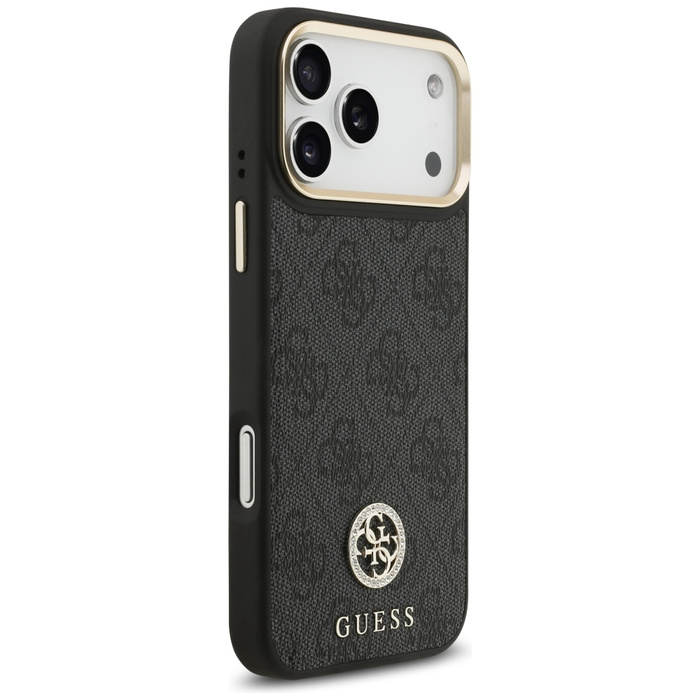 Etui Guess 4G Srtass Logo & Big Strap    Metal Buttons MagSafe do iPhone 17 Pro Max czarny