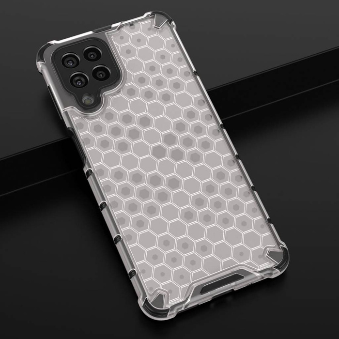 Funda blindada Honeycomb con marco de gel para Samsung Galaxy M53 5G transparente