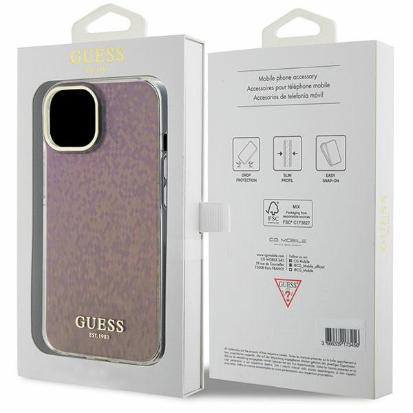 Coque Guess GUHCP15SHDECMP iPhone 15 6.1" rose/pink hardcase IML Faceted Mirror Disco Iridescent Case