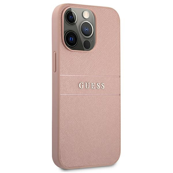 GUESS Case iPhone 13 Pro Max 6,7 "pink / pink hardcase Saffiano Stripe Case