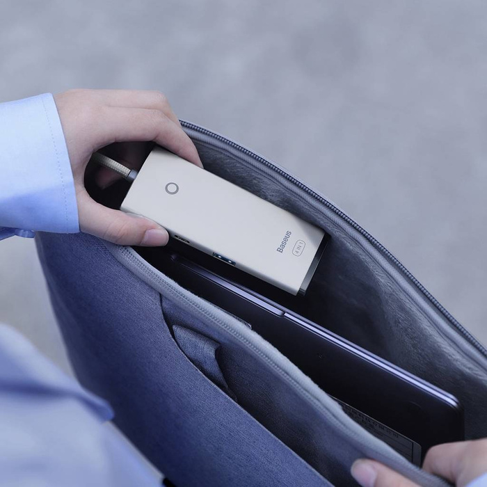 Baseus 4portový adaptér HUB řady Lite (Type-C na USB 3.0*4) 25 cm bílý