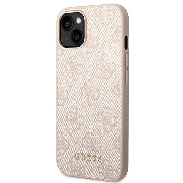 Case Guess iPhone 14 6.1" pink/pink hard case 4G Metal Gold Logo