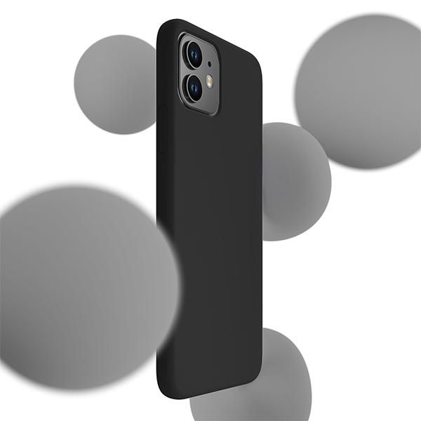 3mk Silicona Case iPhone 11 6,1" negro/negro