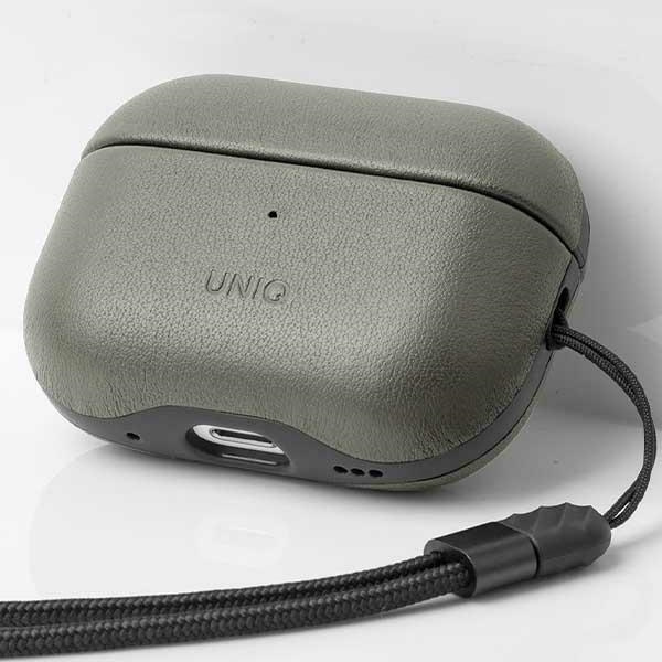 UNIQ case Terra AirPods Pro 2nd Gen Genuine Leather green/lichen green