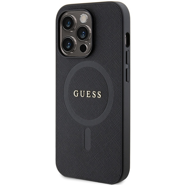 Guess GUHMP14XPSAHMCK iPhone 14 Pro Max 6.7" negro/negro durocase Saffiano MagSafe