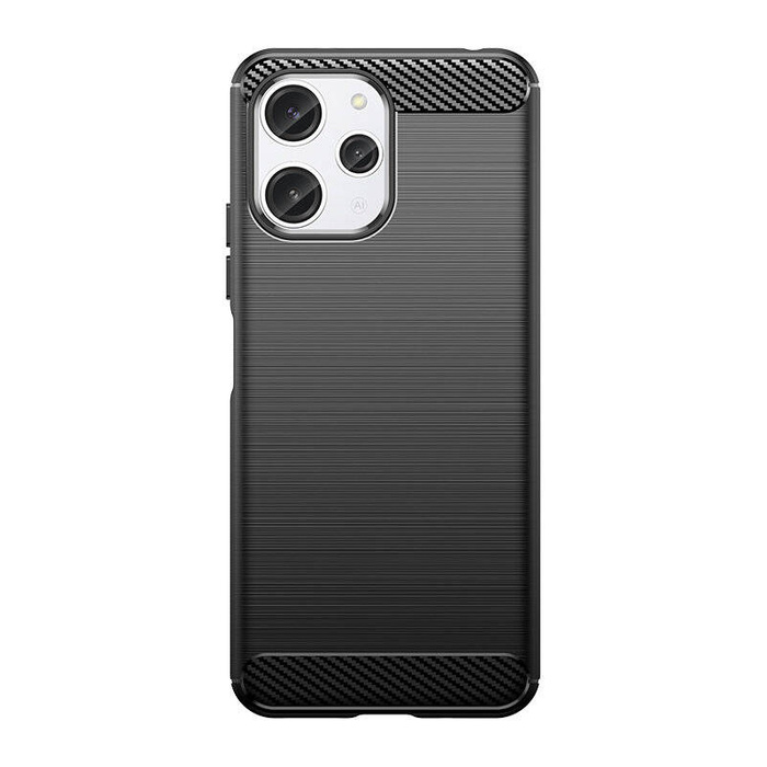 Funda flexible con patrón de carbono para Xiaomi Redmi 12 Carbon Case - negra