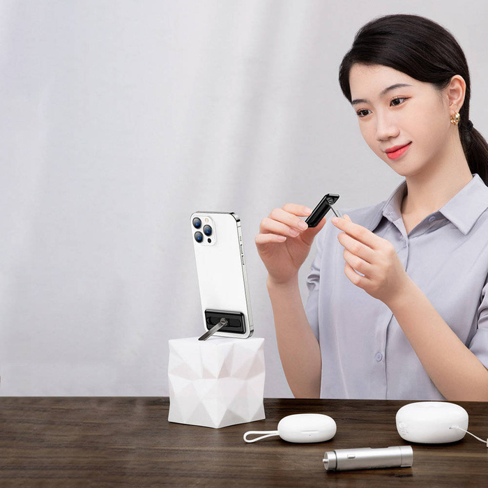 Baseus self-adhesive foldable phone holder white (LUXZ000002)