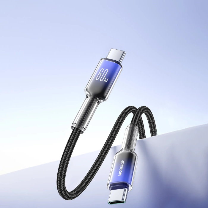 Joyroom S-A42 Crystal-Clear Series 60W USB-C - USB-C cable 1.2m - black