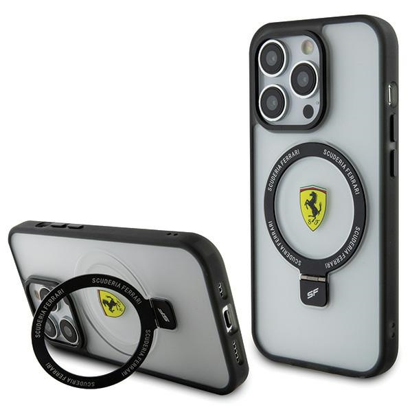 Case Ferrari FEHMP15XUSCAH iPhone 15 Pro Max 6.7" transparent hardcase Ring Stand 2023 Collection MagSafe Case