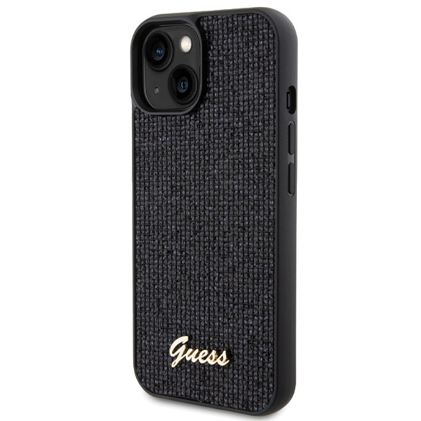 Etui Guess GUHCP15SPMSDGSK iPhone 15 6.1" czarny/black hardcase Disco Metal Script Case