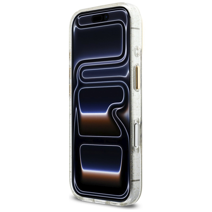 Etui Guess IML Glitters Script Strap     MagSafe do iPhone 17 Pro przezroczysty