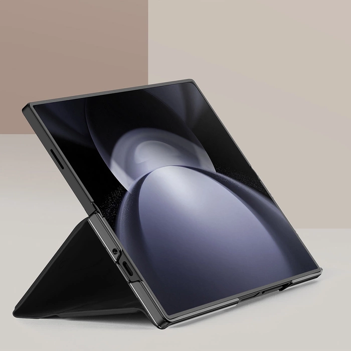 Dux Ducis Brill Ledertasche für Samsung Galaxy Z Fold 6 mit Klappe und Kartenfach – Schwarz