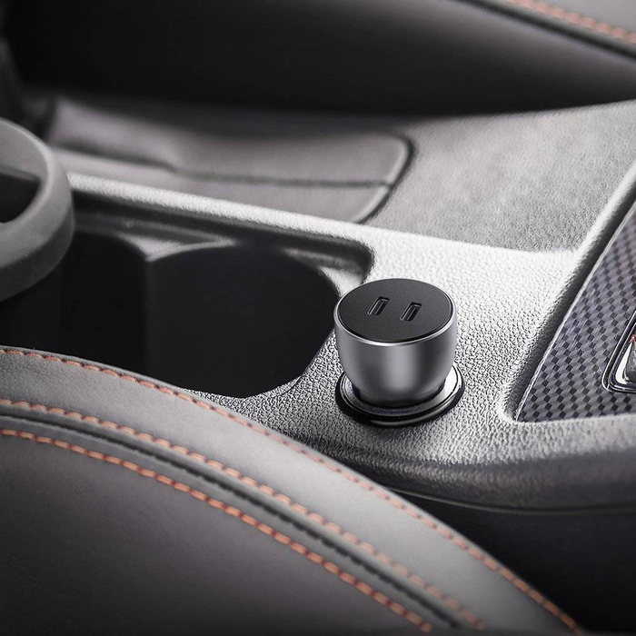 Ugreen fast car charger 2x USB Typ C Quick Charge 4.0 PD 36 W FCP AFC 3 A gray (CD213 70594)