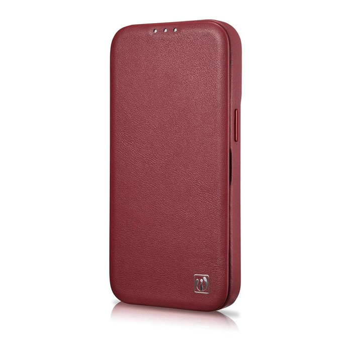 iCarer CE Premium Leather Folio Case para iPhone 14 Pro Max Flip Magnetic MagSafe Red (WMI14220716-RD)