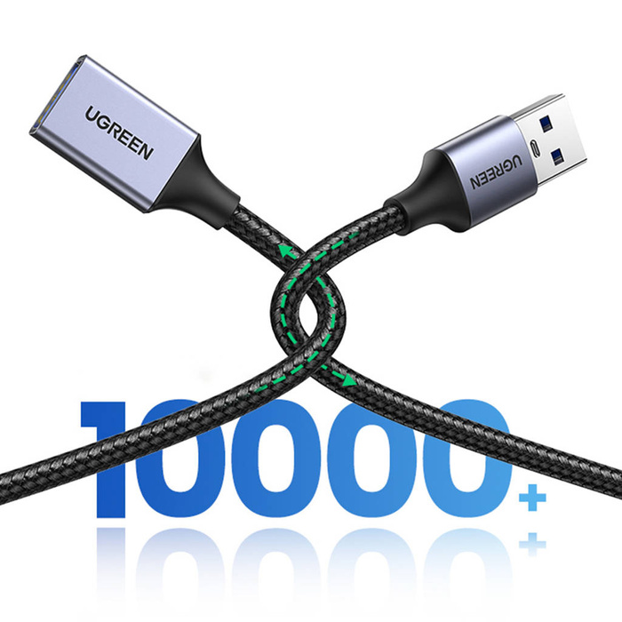 Cable adaptador alargador Ugreen USB (macho) - USB (hembra) 3.0 5Gb/s 2m gris (US115)