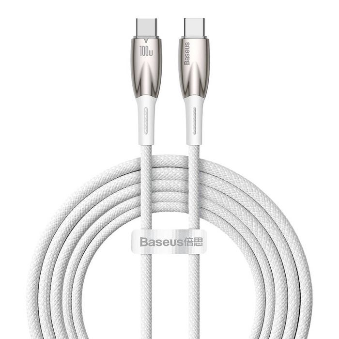 Baseus Glimmer Series cable with fast charging USB-C 480Mb/s PD 100W 2m white