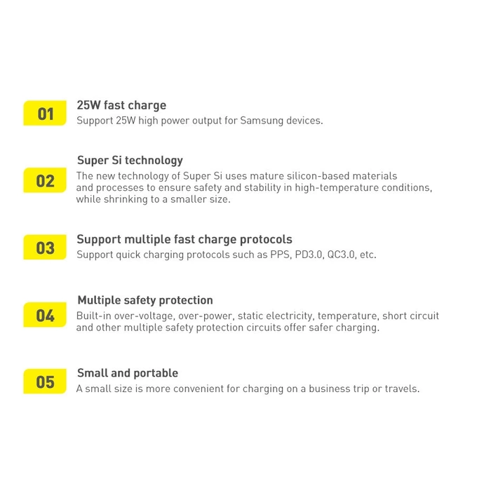 Baseus Super Si 1C fast wall charger USB Type C 25W Power Delivery Quick Charge black (CCSP020101)