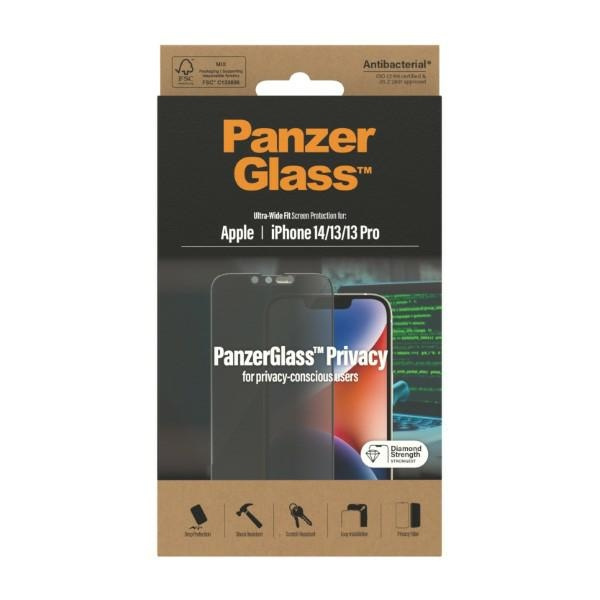 PanzerGlass Ultra-Wide Fit iPhone 14 / 13 Pro / 13 6.1" Privacy Screen Protection Antibacterial P2771