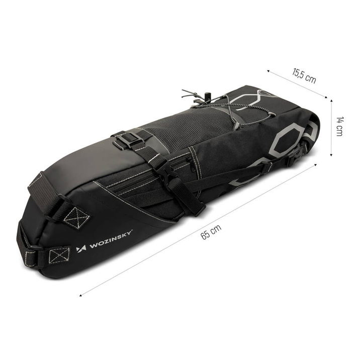 Wozinsky prostorná cyklistická podsedlová brašna podsedlová taška velká 12l černá (WBB9BK)