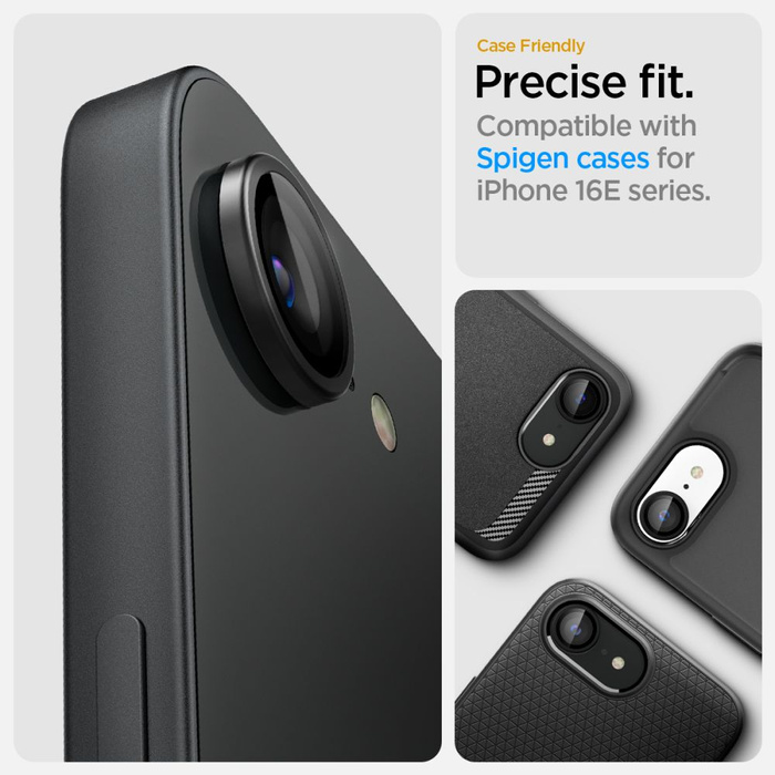 PROTECTION D'APPAREIL PHOTO SPIGEN OPTIK PRO GLAS.TR "EZ FIT" PACK DE 2 POUR IPHONE 16E NOIR