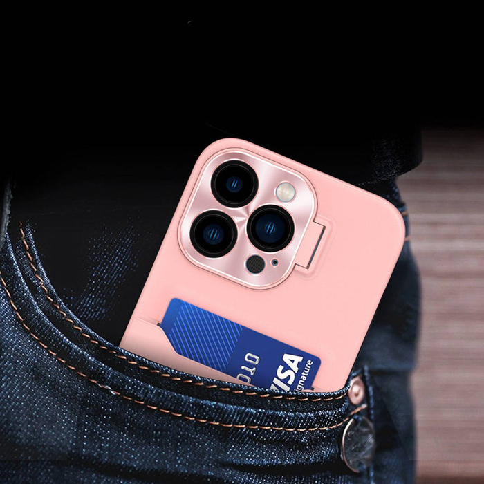 Custodia in pelle per Samsung Galaxy S23 Card Wallet Cover con supporto rosa