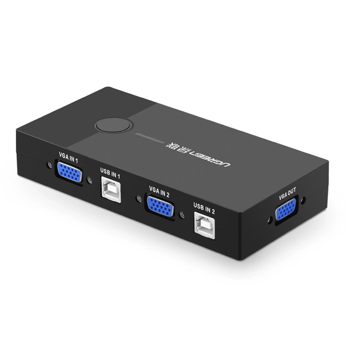 UGREEN 2-portový přepínač VGA KVM černý