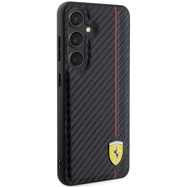 Etui Ferrari FEHCS24SN3DUR Samsung Galaxy S24 S921 czarny/black hardcase Carbon Printed Line Case