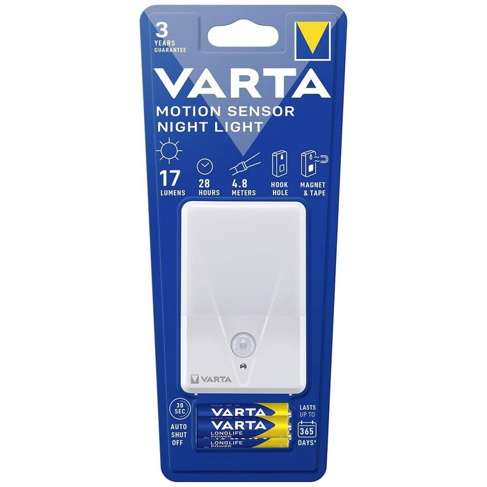 VARTA lampka nocna z czujnikiem ruchu (Motion sensor night lamp) 16624 + 3 x bateria R3 (AAA)