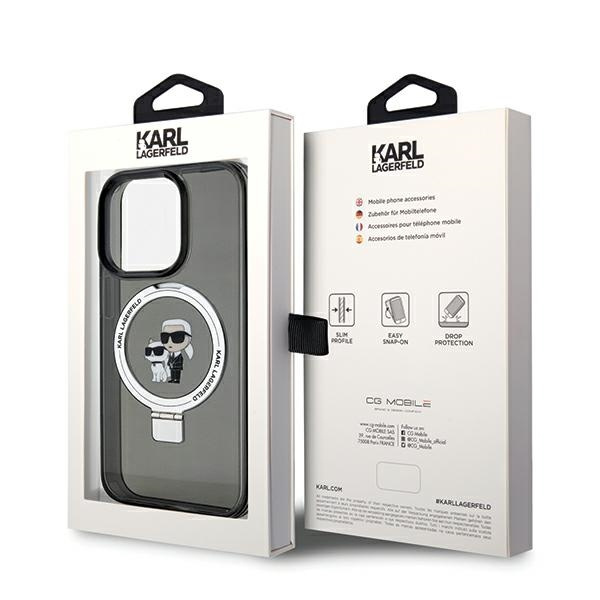 Etui Karl Lagerfeld KLHMP14XHMRSKCK iPhone 14 Pro Max 6.7" czarny/black hardcase Ring Stand Karl&Choupettte MagSafe Case