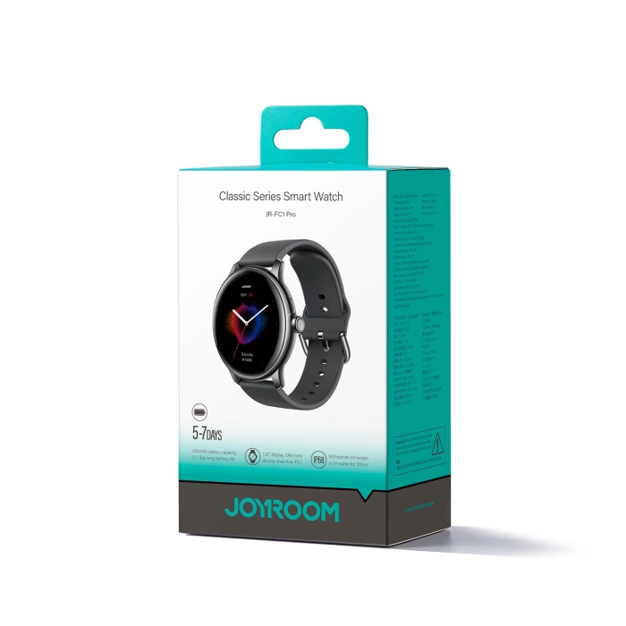Joyroom Classis Series JR-FC1 Smartwatch with Call Answering Function / IP68 Protection - Dark Gray